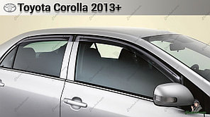 Оригинальные Ветровики (дефлекторы окон) Toyota Corolla 2013+ OEM с креплением и логотипом