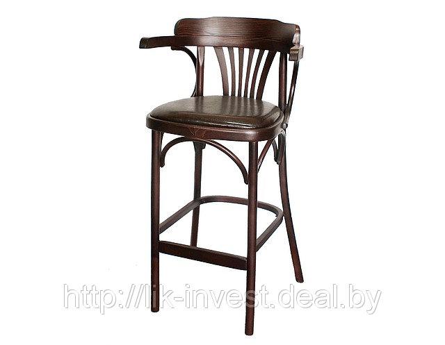 Кресло барное деревянное высокое с мягким сидением "Аполло" (КМФ 305-01-2)