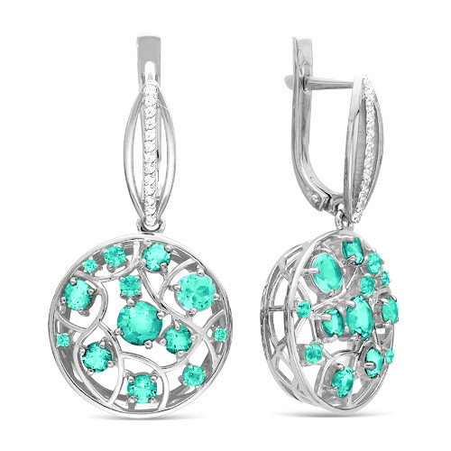 Серьги из серебра с фианитом цветным и фианитом Teosa 200-954-PR
