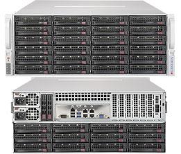 Сервер Rack 4U, 2xXeon Scalable LGA3647, 16xDDR4 LRDIMM 2666, 36x3.5HDD, RAID SAS, 2x10Gbe, 2x1200W - фото 1 - id-p50663635
