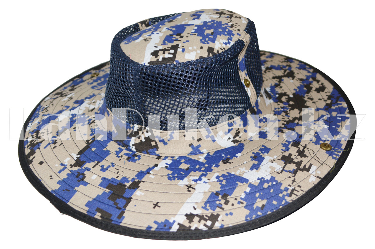 Шляпа с москитной сеткой для рыбалки, охоты синяя - фото 1 - id-p50539602