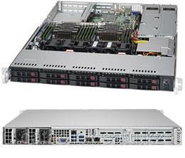 Сервер Rack 1U, 2xXeonScalable LGA3647,12xDDR4 LRDIMM 2666,10x2.5HDD, RAID 0,1,10,5, 2x10Gbe, 2x750W