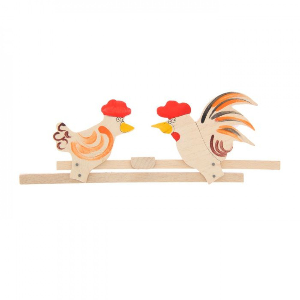 Игрушка деревянная "Петушок и курочка"