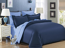 Комплект постельного белья, сатин, цвет - сине-голубой. 1,5-спальный.