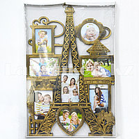 Фоторамка на 8 фото Париж бронзовая 42см * 64см