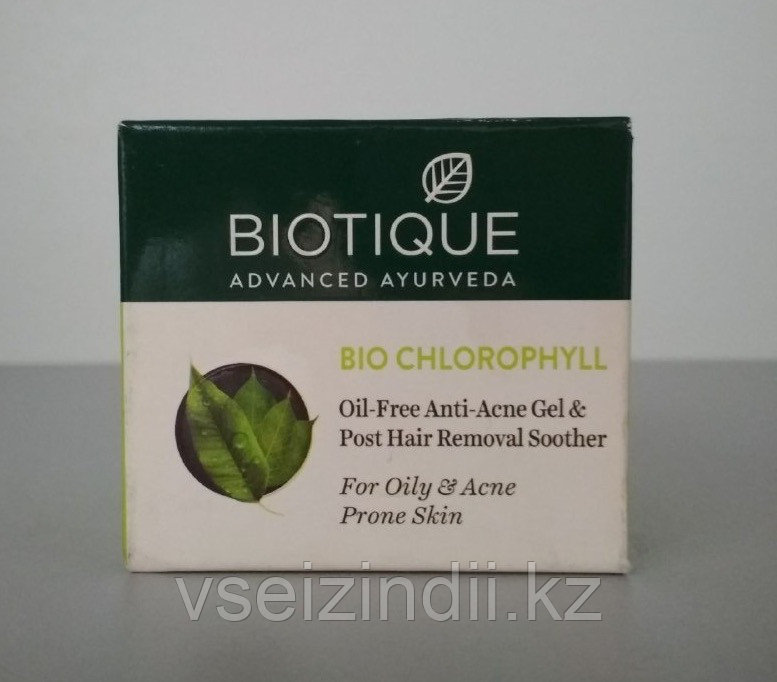 Гель для лица Анти-акне Био Хлорофилл, Биотик Bio Chlorophyll Gel, Biotique, 50 гр