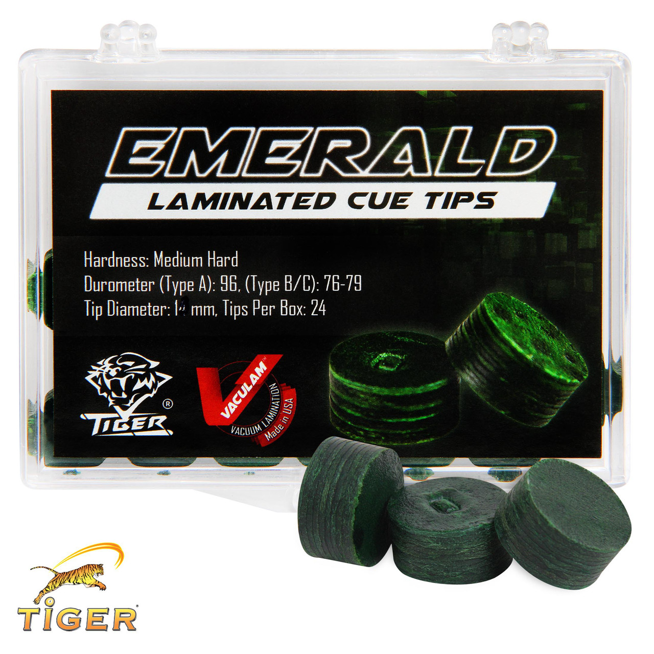 Наклейка для кия Tiger Emerald Ø13 мм Medium\Hard