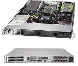 Сервер Rack 1U, 1xXeonScalable LGA3647, 6xDDR4 LRDIMM 2666, 3x3.5HDD, RAID 0,1,10,5, 2x10Gbe, 1400W
