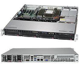 Сервер Rack 1U,1xXeon Scalable LGA3647, 8xDDR4 LRDIMM 2666, 4x3.5HDD, RAID 0,1,10,5, 2x10Gbe, 2x400W