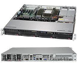 Сервер Rack 1U,1xXeon Scalable LGA3647, 8xDDR4 LRDIMM 2666, 4x3.5HDD, RAID 0,1,10,5, 2x10Gbe, 2x400W - фото 1 - id-p50783354