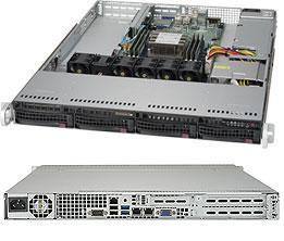 Сервер Rack 1U, 1xXeon Scalable LGA3647, 6xDDR4 LRDIMM 2666, 4x3.5HDD, RAID 0,1,10,5, 2x10Gbe, 600W