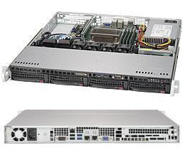 Сервер Rack 1U, 1xXeon E3-1200 v5/v6, 4xDDR4 UDIMM 2400, 4x3.5HDD, RAID 0,1,10,5, 2xGLAN, 350W 