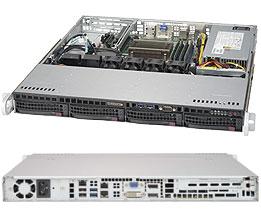 Сервер Rack 1U, 1xXeon E3-1200 v5/v6, 4xDDR4 UDIMM 2400, 4x3.5HDD, RAID 0,1,10,5, 2xGLAN, 350W