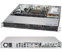 Сервер Rack 1U, 1xXeon E3-1200 v5/v6, 4xDDR4 UDIMM 2400, 4x3.5HDD, RAID 0,1,10,5, 2xGLAN, 350W, фото 2