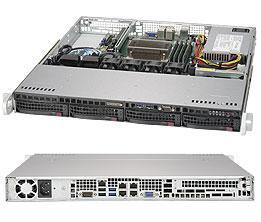Сервер Rack 1U, 1xXeon E3-1200 v5/v6, 4xDDR4 UDIMM 2400, 4x3.5HDD, RAID 0,1,10,5, 4xGLAN, 350W, фото 2