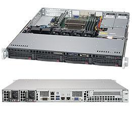 Сервер Rack 1U, 1xXeon E3-1200 v5/v6, 4xDDR4 UDIMM 2400, 4x3.5HDD, RAID 0,1,10,5, 2xGLAN, 2x400W