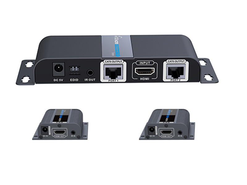 LenKeng LKV712Pro SET (удлинитель HDMI с дополнительным выходом HDMI, 40м, UTP, сплиттер, 2 LAN ports, EDID