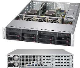 Сервер Rack 2U, 2xXeon Scalable LGA3647, 12xDDR4 LRDIMM 2666, 8x3.5HDD, RAID SATA, 2x1Gbe, 2x1000W 