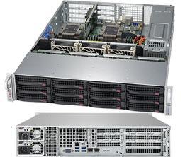 Сервер Rack 2U, 2xXeon Scalable LGA3647, 12xDDR4 LRDIMM 2666, 8x3.5HDD, RAID SATA, 2x10Gbe, 2x1200W 