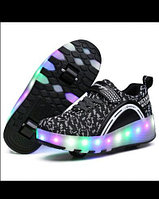 Роликовые кроссовки со светящейся подошвой 28  размер ( с одним колесом), фото 1