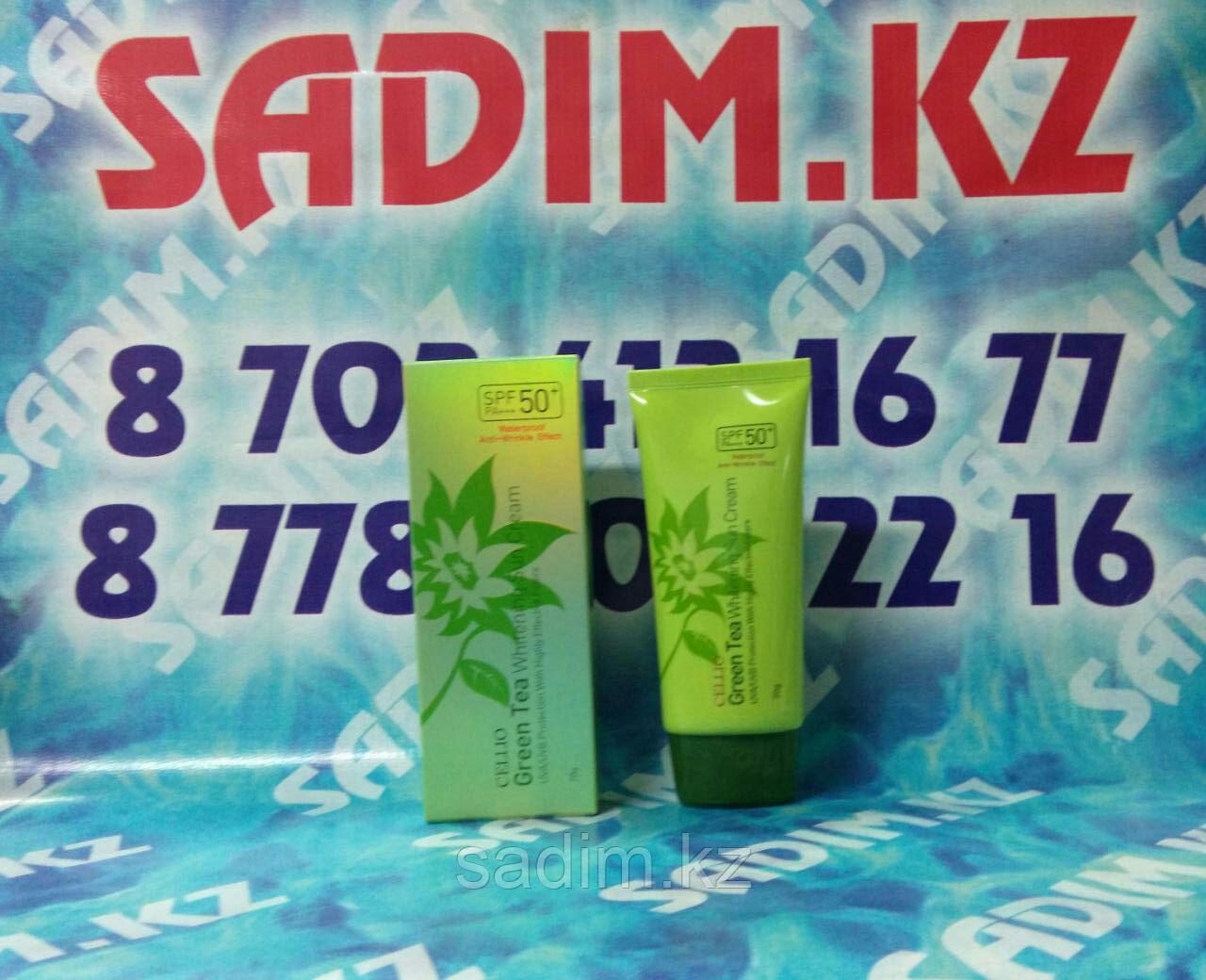 Cellio Green Tea Whitening Sun Cream SPF50+/PA+++ - Солнцезащитный крем на основе зеленого чая