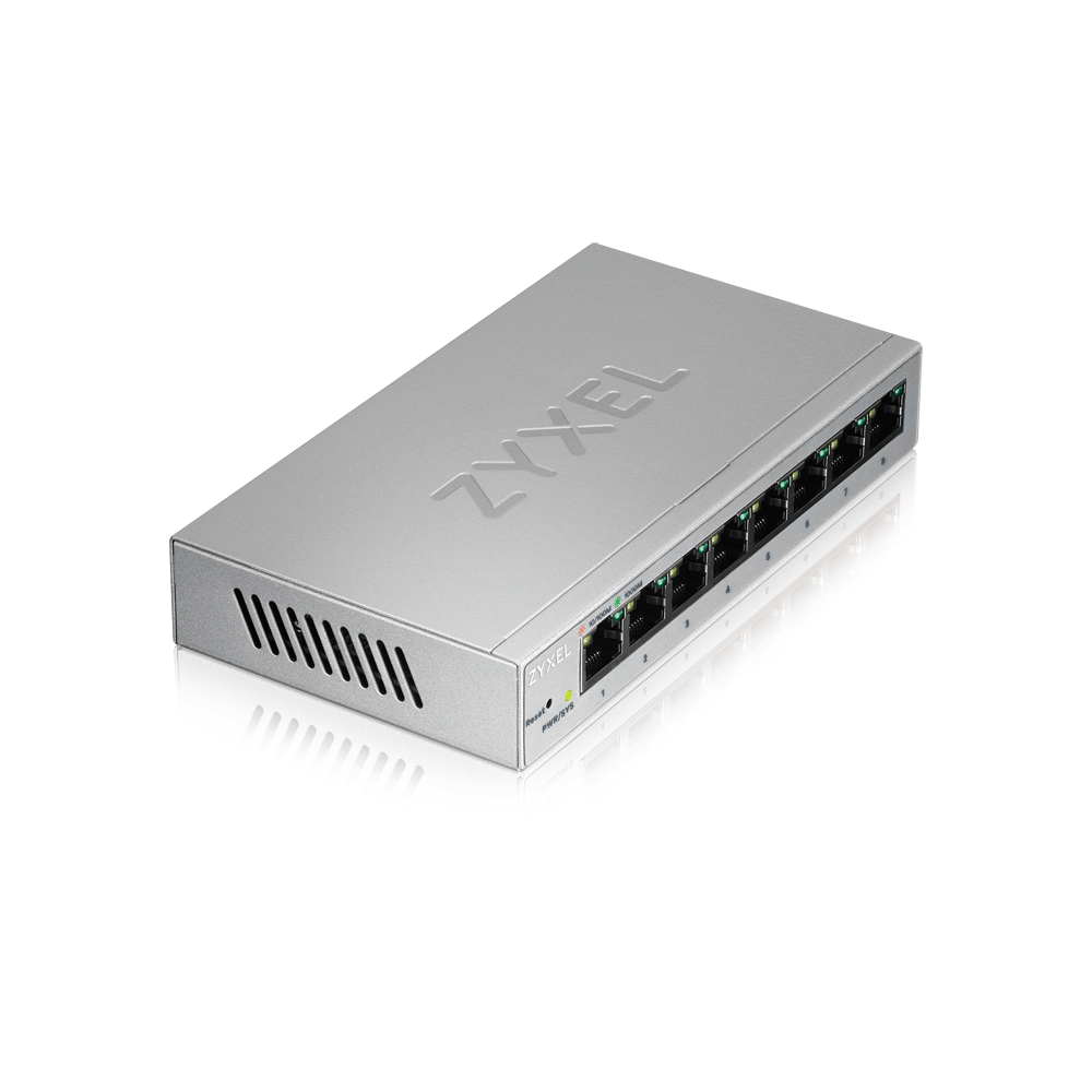 Zyxel GS1200-8 коммутатор Smart 8xGE, настольный, бесшумный, с поддержкой VLAN, IGMP, QoS и Link Aggregation - фото 1 - id-p50878586