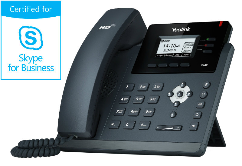 IP телефон Yealink SIP-T40P Skype for Business Edition - фото 1 - id-p30880309