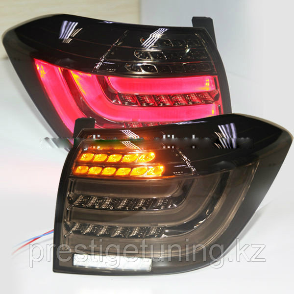 Задние фонари на Toyota Highlander 2011-13 дизайн BMW (Дымчатый цвет)