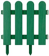 Забор декоративный GRINDA "ШТАКЕТНИК", 29x224см, зеленый                                                                                              