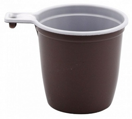 Чашка кофейная 200мл бело-коричневая (ИнтроПластик 1250)