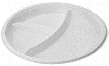Тарелка 205 3-х секцион. белая НОВАЯ (ИнтроПластик 2000)
