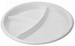 Тарелка 205 3-х секцион. белая НОВАЯ (ИнтроПластик 2000)