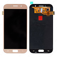 Дисплей Samsung Galaxy A5 Duos (2017) SM-A520F, с сенсором, цвет розовый