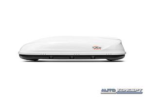 Бокс-багажник на крышу Аэродинамический Белый "Turino Sport Lux" 480л. Одностороннее открывание