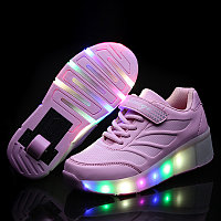 Роликовые кроссовки Aimoge LED Light Pink