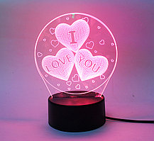 3D светильник, i love you