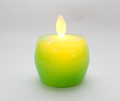 Светодиодная свеча на батарейках, яблоко, зеленое