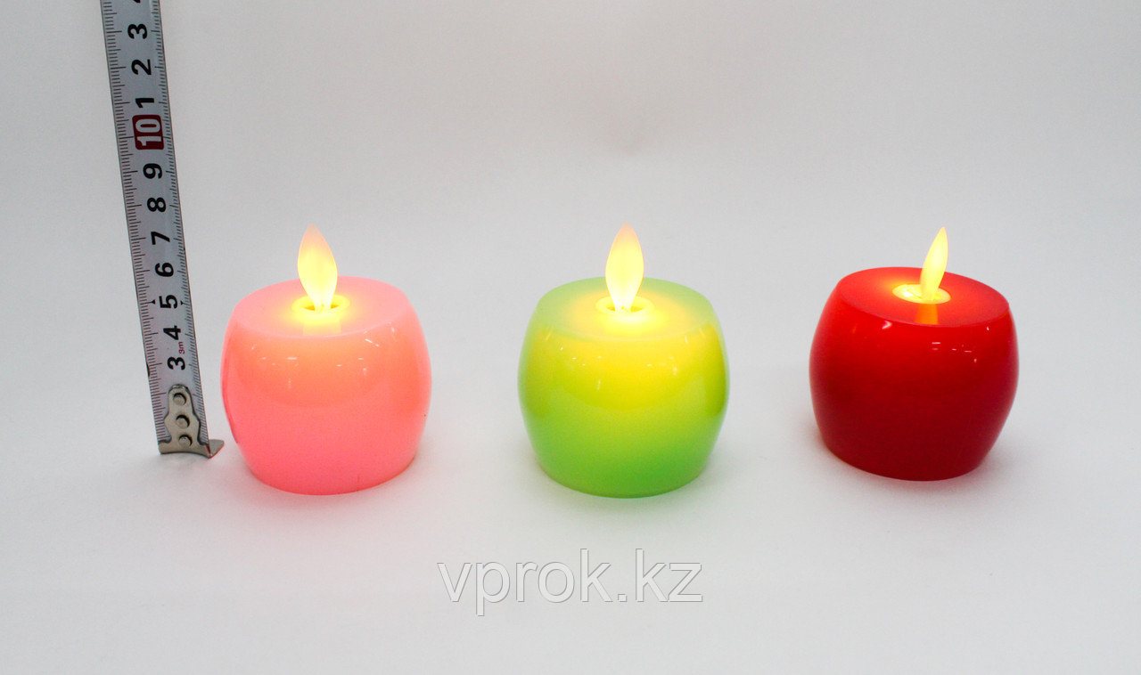Светодиодная свеча на батарейках, яблоко, зеленое - фото 4 - id-p50988449
