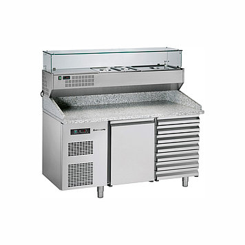 УКОМПЛЕКТОВАННЫЙ ХОЛОДИЛЬНЫЙ СТОЛ ДЛЯ ПИЦЦЫ Angelopo