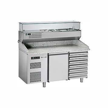 ХОЛОДИЛЬНИК ДЛЯ ПИЦЦЫ ГРАНИТНАЯ СТОЛЕШНИЦА + ХОЛОДИЛЬНЫЙ ДИСПЛЕЙ +  7 ЯЩИКОВ Angelopo