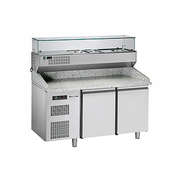 ХОЛОДИЛЬНИК ДЛЯ ПИЦЦЫ ГРАНИТНАЯ СТОЛЕШНИЦА + ХОЛОДИЛЬНЫЙ ДИСПЛЕЙ И  2 ХОЛОДИЛЬНЫЕ ДВЕРИ Angelopo