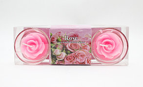 Ароматические свечи, розы розовые, 2 шт.