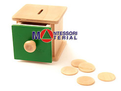 Коробочка с "монетками" (5 "монеток" деревянных)