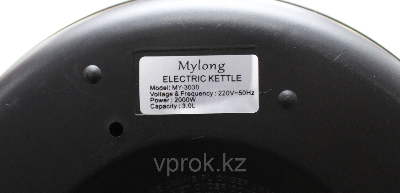 Электрический чайник MYLONG MY-3030, нержавеющая сталь, белый, 3 л. - фото 2 - id-p51123338