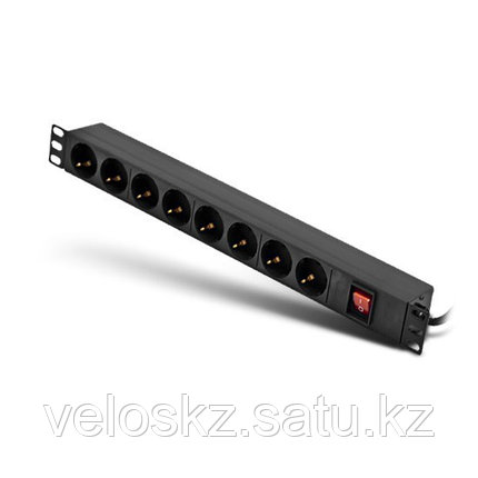 Сетевой фильтр SHIP 700508102, Для шкафов и стоек размера 19", 8 Розеток, 1.8 м, 16A, 4000W, Чёрный, фото 2