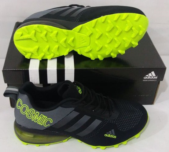 Кроссовки Adidas Cosmic Band Air Grey/Black/Green размеры 40-44