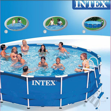 Круглый каркасный бассейн Intex 28234 Deluxe, фото 2