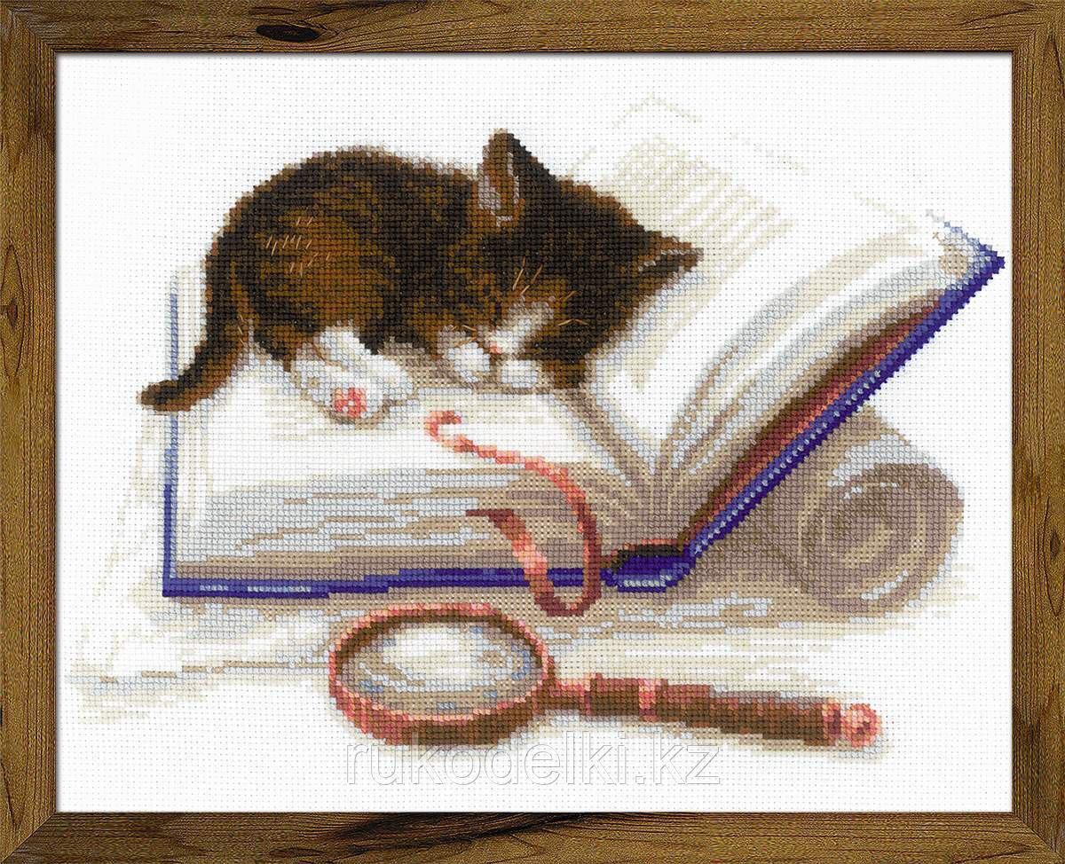 Набор для вышивания крестом "Котенок на книжке"