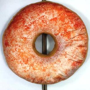 Стильная подушка круглая пончик 40 см