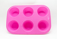 Силиконовая форма для кексов, розовая, 23*13 см